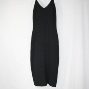 Abercrombie and Fitch NWT Seamless Rib Knit Midi Dress Knee Length Black Sz M